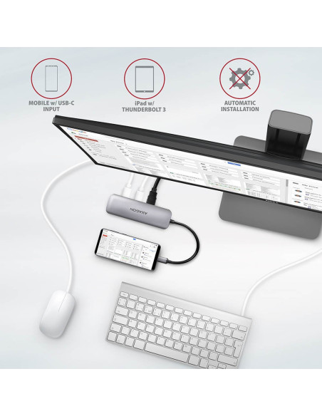 Axagon Hmc-5 Stacja Dokująca Przewodowa Usb 3.2 Gen 1 (3.1 Gen 1) Type-C Szary