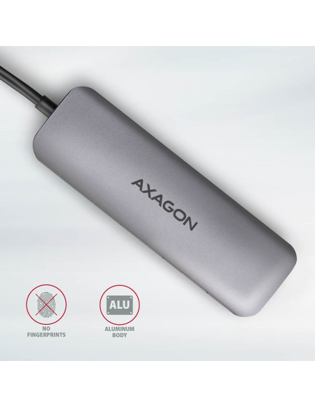 Axagon Hmc-5 Stacja Dokująca Przewodowa Usb 3.2 Gen 1 (3.1 Gen 1) Type-C Szary