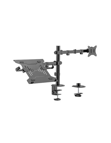 Gembird Biurkowe Regulowane Ramię/Uchwyt Z Ramieniem Na Monitor I Podstawką Na Notebooka 17-32, 100X100Mm, Do 9Kg