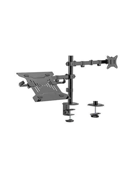 Gembird Biurkowe Regulowane Ramię/Uchwyt Z Ramieniem Na Monitor I Podstawką Na Notebooka 17-32, 100X100Mm, Do 9Kg