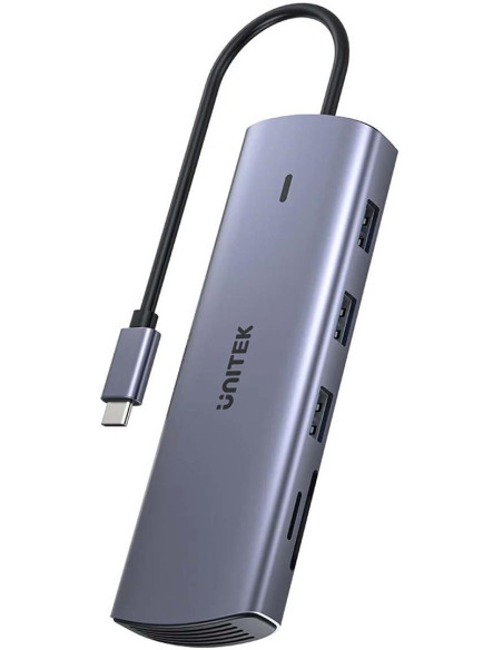 Unitek Hub 9W1 Usb C Gigabit Ethernet Hdmi Vga 3X Usb A Czytnik Kart Pd 100W