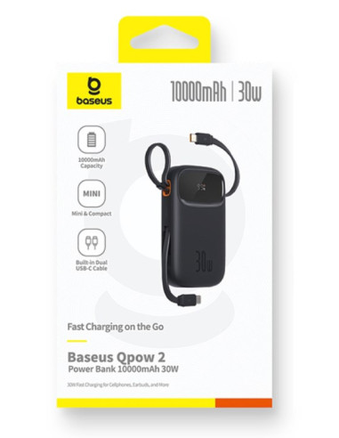 Powerbank Baseus Qpow 2 10000Mah 30W 2Xusb-C (Czarny)
