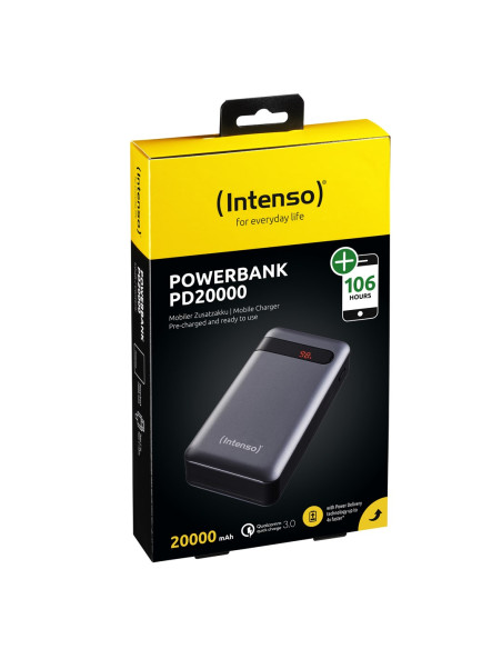 Intenso Pd20000 Power Delivery Litowo-Polimerowy (Lipo) 20000 Mah Antracyt