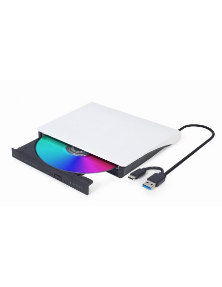 Gembird Zewnętrzna Nagrywarka Dvd 8X, Cd 24X Usb 3.1 Slim Czarno-Biała