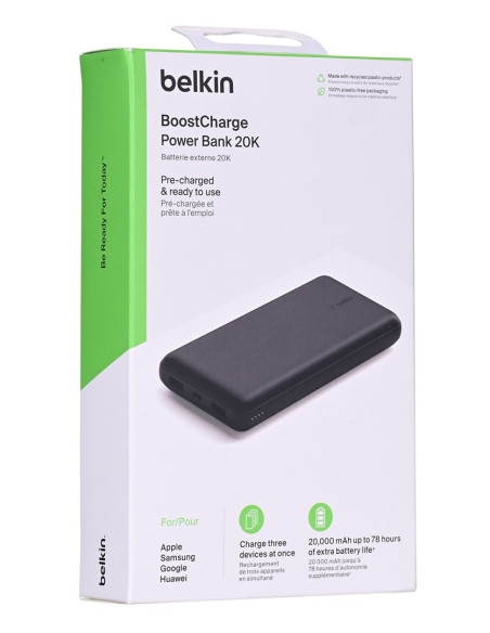 Powerbank Belkin Boostcharge Power Bank 20K 2Xusb-A + 1Xusb-C 20000Mah 15W Black