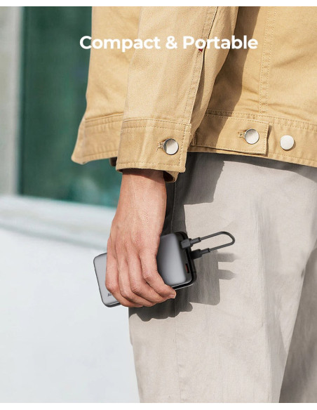 Aukey Powerbank 10 000 Mah, Usb-C Pd 30W, Usb-A 22W, Szary