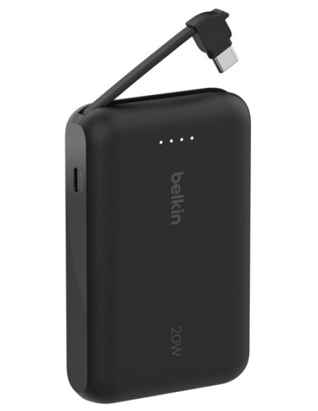 Belkin Powerbank 10 000 Mah, 20W, Wbudowany Kabel Usb-C, Black