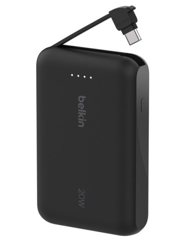 Belkin Powerbank 10 000 Mah, 20W, Wbudowany Kabel Usb-C, Black