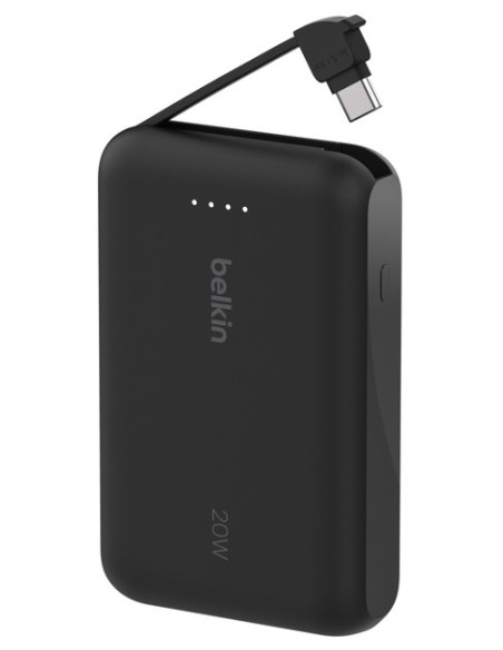 Belkin Powerbank 10 000 Mah, 20W, Wbudowany Kabel Usb-C, Black