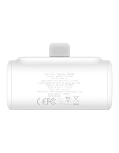 Powerbank Baseus Compact Ip 5000Mah 20W Usb-C/Lightning (Biały)
