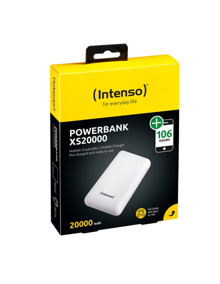 Intenso Xs20000 Powerbank Zusatzakku Lipo 20000 Mah 7313552 Litowo-Polimerowy (Lipo) Biały