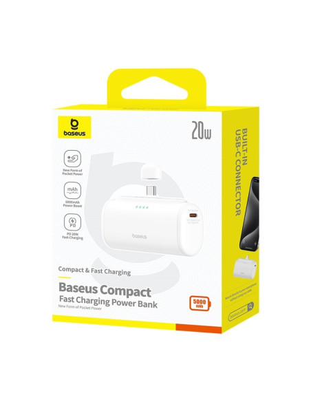 Powerbank Baseus Compact 5000Mah Usb-C (Biały)