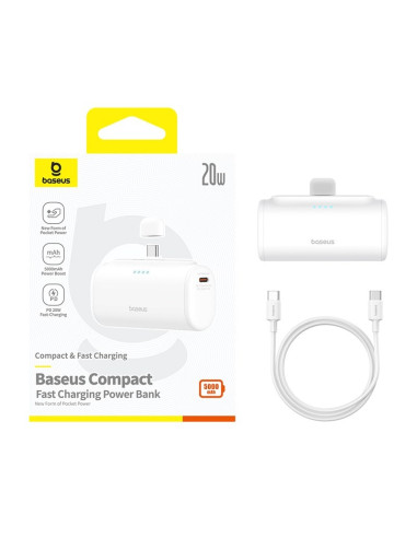 Powerbank Baseus Compact 5000Mah Usb-C (Biały)