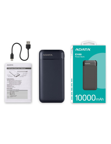 Adata C100 Litowo-Polimerowy (Lipo) 10000 Mah Czarny
