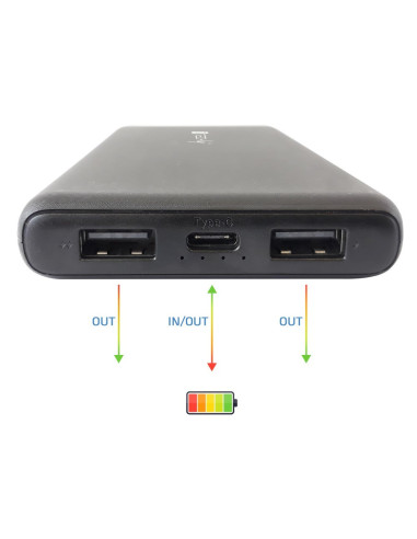 Techly I-Charge-10000 Bank Mocy Litowo-Polimerowy (Lipo) 10000 Mah Czarny