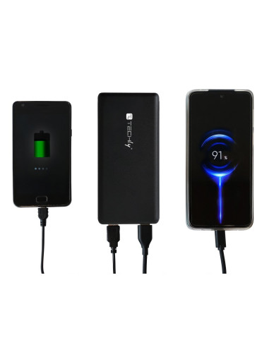 Techly I-Charge-10000 Bank Mocy Litowo-Polimerowy (Lipo) 10000 Mah Czarny