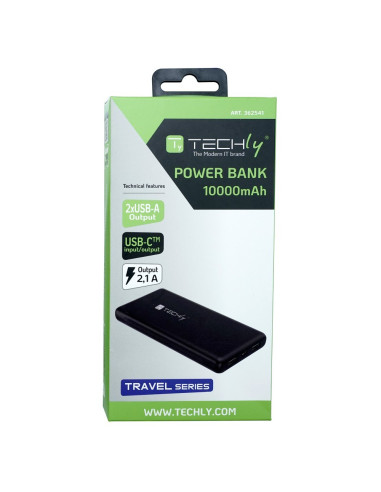 Techly I-Charge-10000 Bank Mocy Litowo-Polimerowy (Lipo) 10000 Mah Czarny