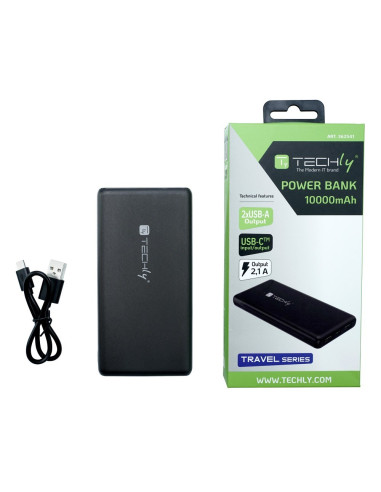 Techly I-Charge-10000 Bank Mocy Litowo-Polimerowy (Lipo) 10000 Mah Czarny