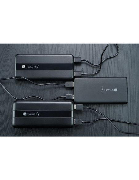 Techly I-Charge-10000 Bank Mocy Litowo-Polimerowy (Lipo) 10000 Mah Czarny