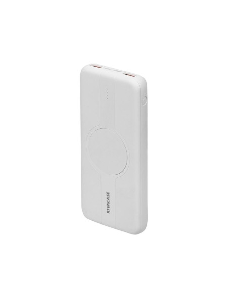 Rivacase Powerbank 10.000 Mah Usb-C 20W + Qi 10W, 1X We/Wy Usb-C 20W, 2X Usb-A Qc18W, Wejście Micro-Usb,Indukcja Qi 10W,Biały
