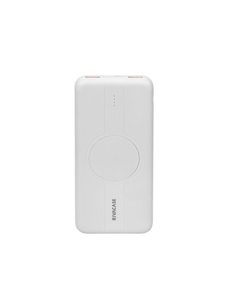 Rivacase Powerbank 10.000 Mah Usb-C 20W + Qi 10W, 1X We/Wy Usb-C 20W, 2X Usb-A Qc18W, Wejście Micro-Usb,Indukcja Qi 10W,Biały