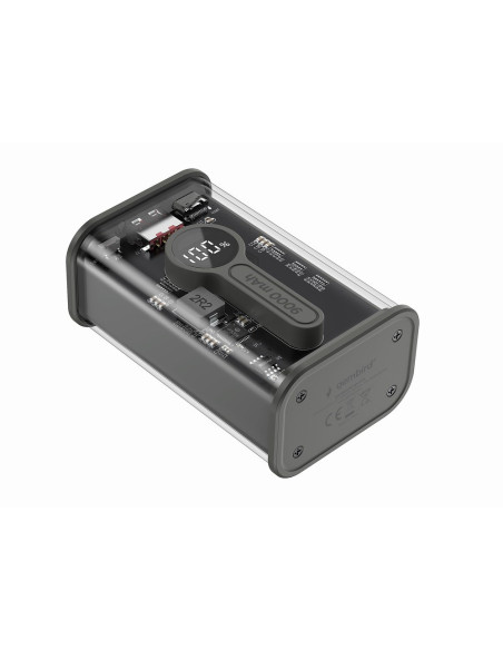 Gembird Powerbank 9000 Mah Transparentny, Szybkie Ładowanie Qc3.0, 9000 Mah, Czarny
