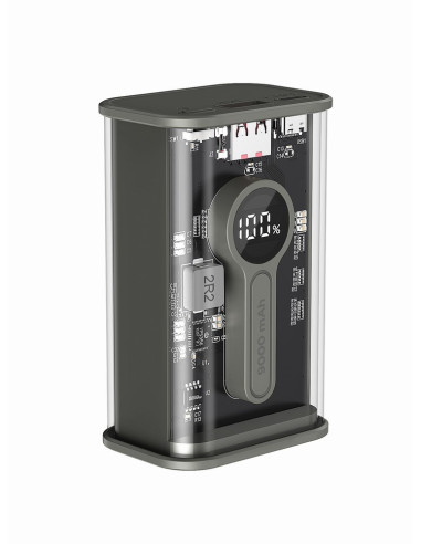 Gembird Powerbank 9000 Mah Transparentny, Szybkie Ładowanie Qc3.0, 9000 Mah, Czarny