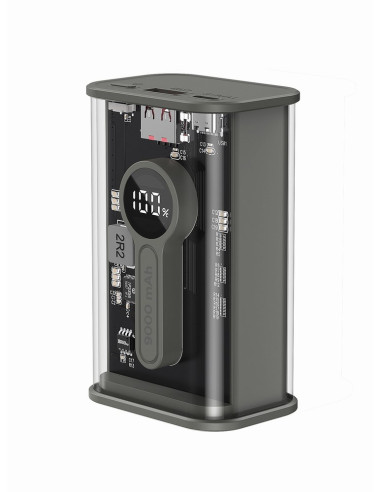 Gembird Powerbank 9000 Mah Transparentny, Szybkie Ładowanie Qc3.0, 9000 Mah, Czarny