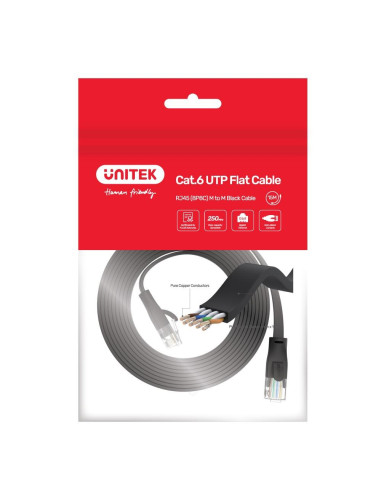 Unitek Przewód Ethernet Patchcord Cat.6 Płaski, 5M