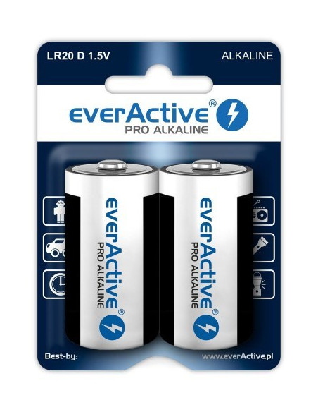 Zestaw Baterii Alkaliczne Everactive Evlr20-Pro (X 2)