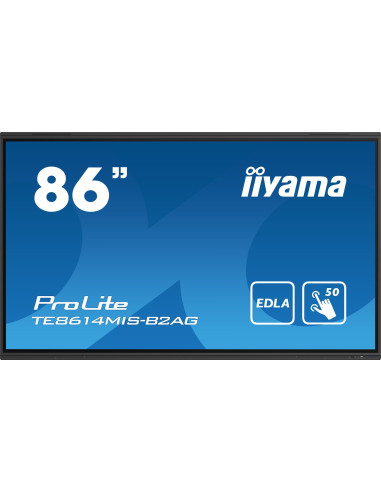 Iiyama Prolite Te8614Mis-B2Ag Płaski Panel Digital Signage 2,18 M (86") Lcd Wi-Fi 435 Cd/M2 4K Ultra Hd Czarny Ekran Dotykowy Pr
