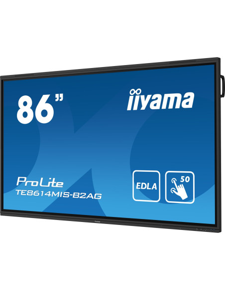 Iiyama Prolite Te8614Mis-B2Ag Płaski Panel Digital Signage 2,18 M (86") Lcd Wi-Fi 435 Cd/M2 4K Ultra Hd Czarny Ekran Dotykowy Pr