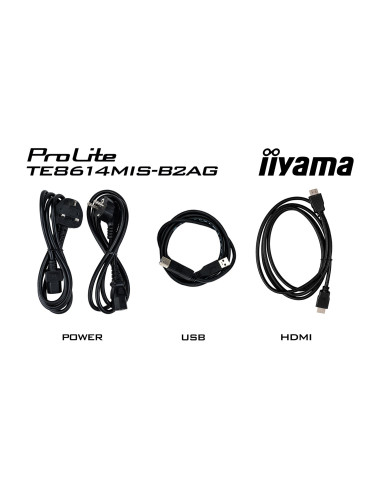 Iiyama Prolite Te8614Mis-B2Ag Płaski Panel Digital Signage 2,18 M (86") Lcd Wi-Fi 435 Cd/M2 4K Ultra Hd Czarny Ekran Dotykowy Pr