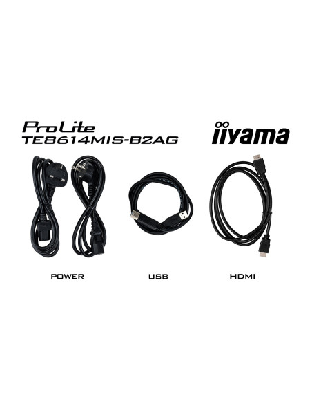 Iiyama Prolite Te8614Mis-B2Ag Płaski Panel Digital Signage 2,18 M (86") Lcd Wi-Fi 435 Cd/M2 4K Ultra Hd Czarny Ekran Dotykowy Pr