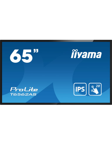 Monitor Iiyama T6562As-B1 4K Uhd Lcd 65Inch 20 Points Pcap 500Cd/M2 1200:1 3840X2160 Ag Rs232C 16Gb Emmc 2Gb Ram