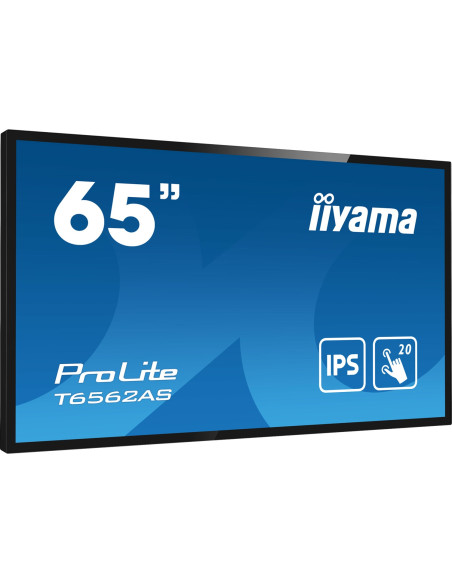 Monitor Iiyama T6562As-B1 4K Uhd Lcd 65Inch 20 Points Pcap 500Cd/M2 1200:1 3840X2160 Ag Rs232C 16Gb Emmc 2Gb Ram