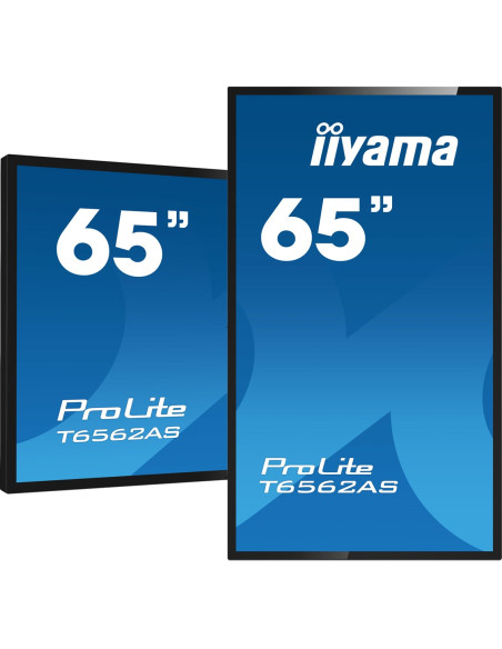 Monitor Iiyama T6562As-B1 4K Uhd Lcd 65Inch 20 Points Pcap 500Cd/M2 1200:1 3840X2160 Ag Rs232C 16Gb Emmc 2Gb Ram