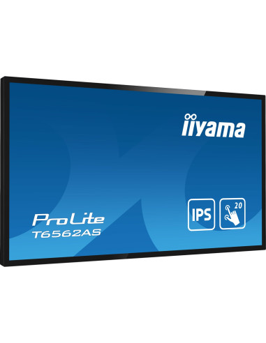 Monitor Iiyama T6562As-B1 4K Uhd Lcd 65Inch 20 Points Pcap 500Cd/M2 1200:1 3840X2160 Ag Rs232C 16Gb Emmc 2Gb Ram