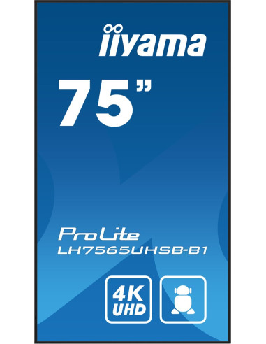Iiyama Lh7575Uhs-B1Ag Signage Display Płaski Panel Digital Signage 190,5 Cm (75") Lcd Wi-Fi 500 Cd/M2 4K Ultra Hd Czarny Proceso