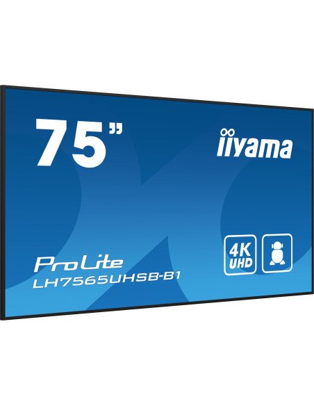 Iiyama Lh7575Uhs-B1Ag Signage Display Płaski Panel Digital Signage 190,5 Cm (75") Lcd Wi-Fi 500 Cd/M2 4K Ultra Hd Czarny Proceso