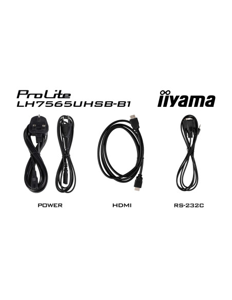 Iiyama Lh7575Uhs-B1Ag Signage Display Płaski Panel Digital Signage 190,5 Cm (75") Lcd Wi-Fi 500 Cd/M2 4K Ultra Hd Czarny Proceso