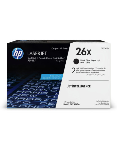 Hp 26X – Zestaw 2 Czarnych, Oryginalnych Wkładów Z Tonerem Xl