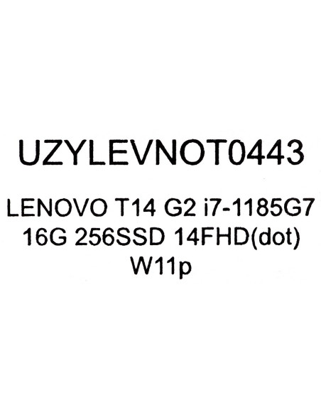 Lenovo Thinkpad T14 G2 I7-1185G7 16Gb 256Gb Ssd 14" Fhd(Dotyk) Win11Pro (Qwerty Multilanguage) + Zasilacz Używany