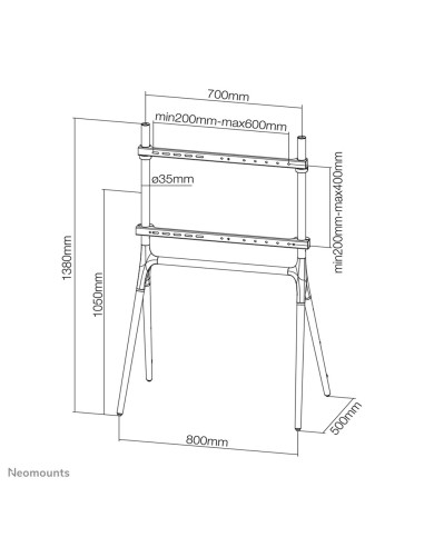 Zestaw Tv Floor Stand Black 37-70" Nm-M1000Black Newstar