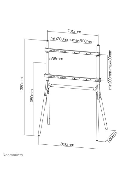 Zestaw Tv Floor Stand Black 37-70" Nm-M1000Black Newstar