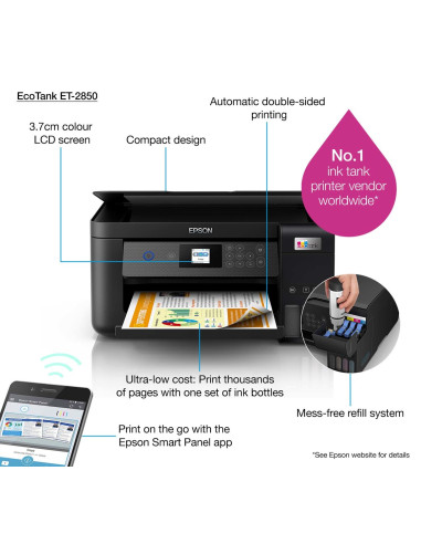 Drukarka Epson Ecotank Et-2850 3W1-Tintenstrahl A4 Wifi/Wlan Duplex