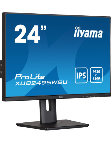 Monitor Iiyama Xub2495Wsu-B5 24.1Inch Ete Wuxga Ips-Panel 300Cd/M2 Vga Hdmi Displayport 5Ms Speakers 15Cm Height Adjustable Stan
