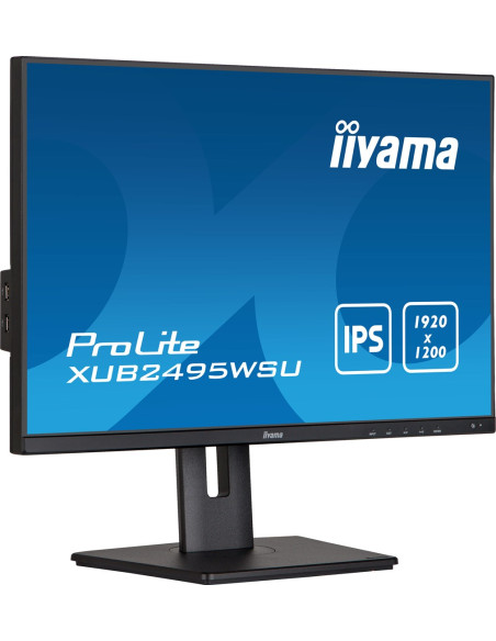 Monitor Iiyama Xub2495Wsu-B5 24.1Inch Ete Wuxga Ips-Panel 300Cd/M2 Vga Hdmi Displayport 5Ms Speakers 15Cm Height Adjustable Stan