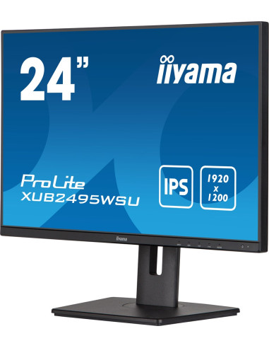 Monitor Iiyama Xub2495Wsu-B5 24.1Inch Ete Wuxga Ips-Panel 300Cd/M2 Vga Hdmi Displayport 5Ms Speakers 15Cm Height Adjustable Stan