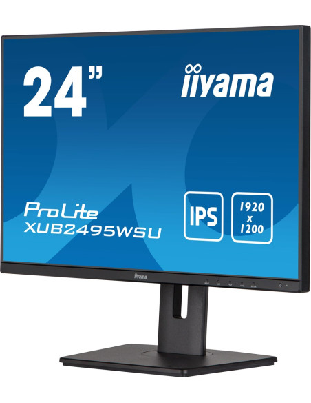 Monitor Iiyama Xub2495Wsu-B5 24.1Inch Ete Wuxga Ips-Panel 300Cd/M2 Vga Hdmi Displayport 5Ms Speakers 15Cm Height Adjustable Stan